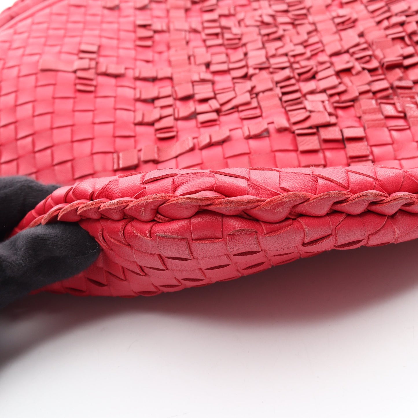 イントレチャート ホーボー ハンドバッグ レザー ピンクパープル レッド ボッテガヴェネタ バッグ BOTTEGA VENETA