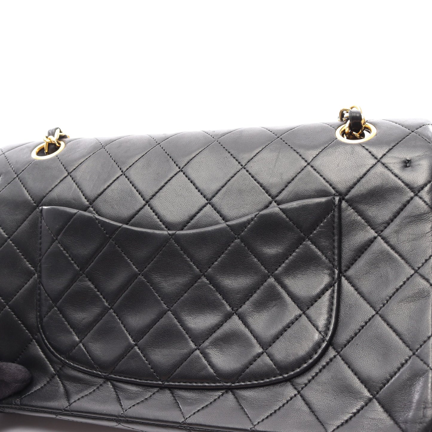 マトラッセ Wフラップ Wチェーンショルダーバッグ ラムスキン ブラック ゴールド金具 シャネル バッグ CHANEL