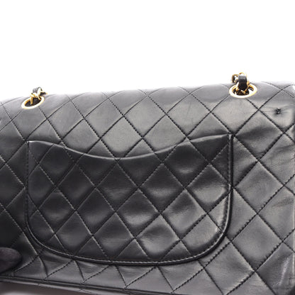マトラッセ Wフラップ Wチェーンショルダーバッグ ラムスキン ブラック ゴールド金具 シャネル バッグ CHANEL