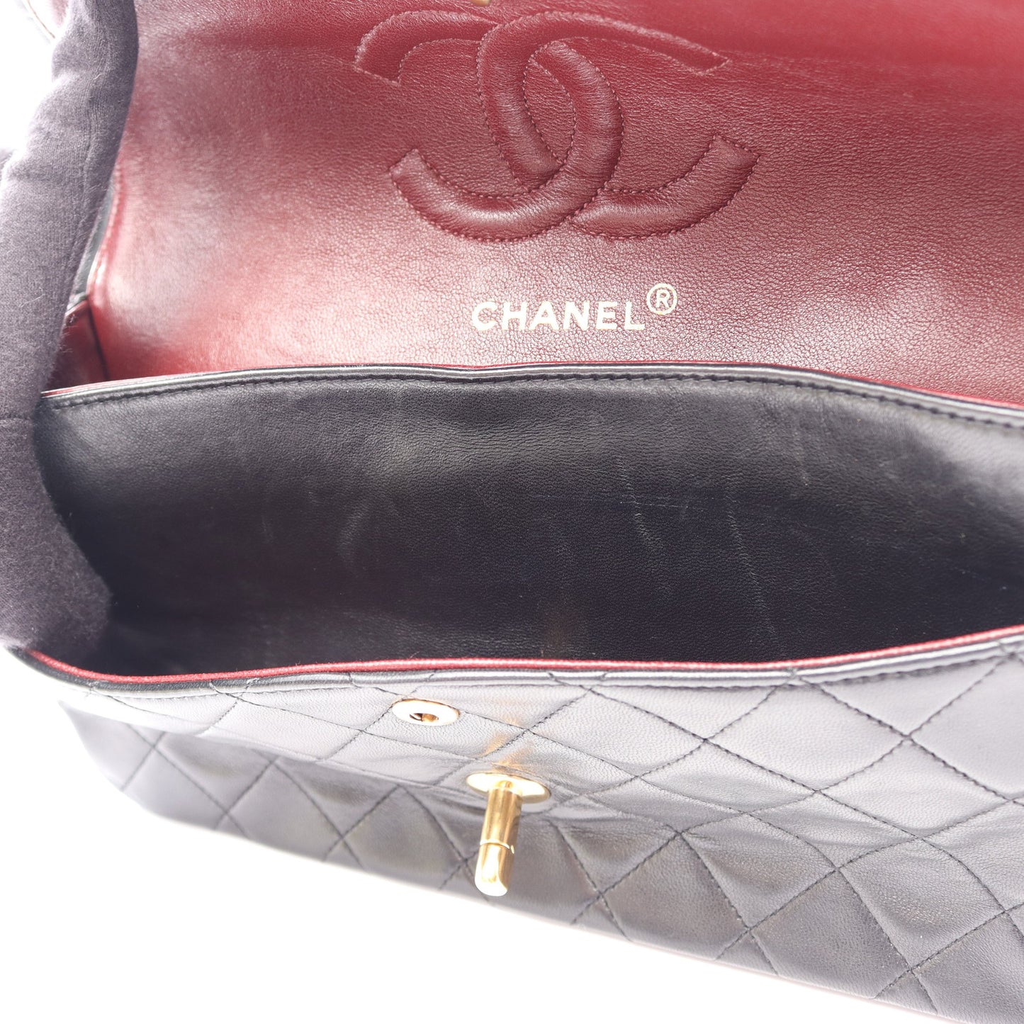 マトラッセ Wフラップ Wチェーンショルダーバッグ ラムスキン ブラック ゴールド金具 シャネル バッグ CHANEL