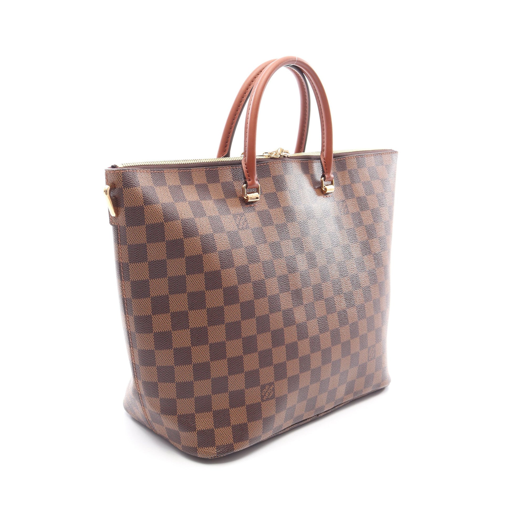 ベルモント ダミエエベヌ 2WAY ハンドバッグ トートバッグ PVC レザー ブラウン ルイヴィトン バッグ LOUIS VUITTON