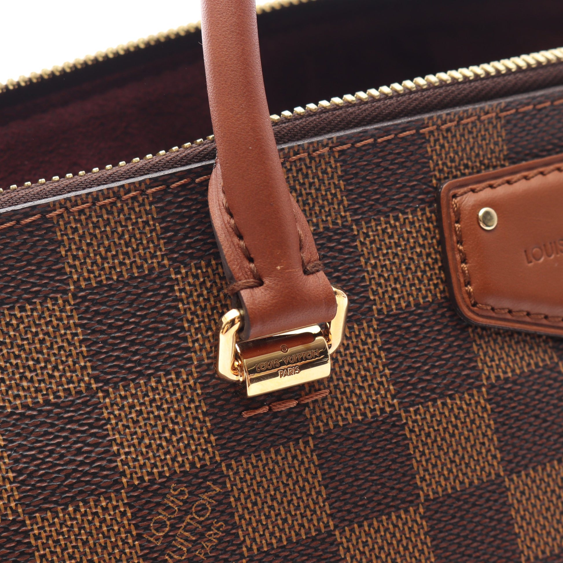 ベルモント ダミエエベヌ 2WAY ハンドバッグ トートバッグ PVC レザー ブラウン ルイヴィトン バッグ LOUIS VUITTON