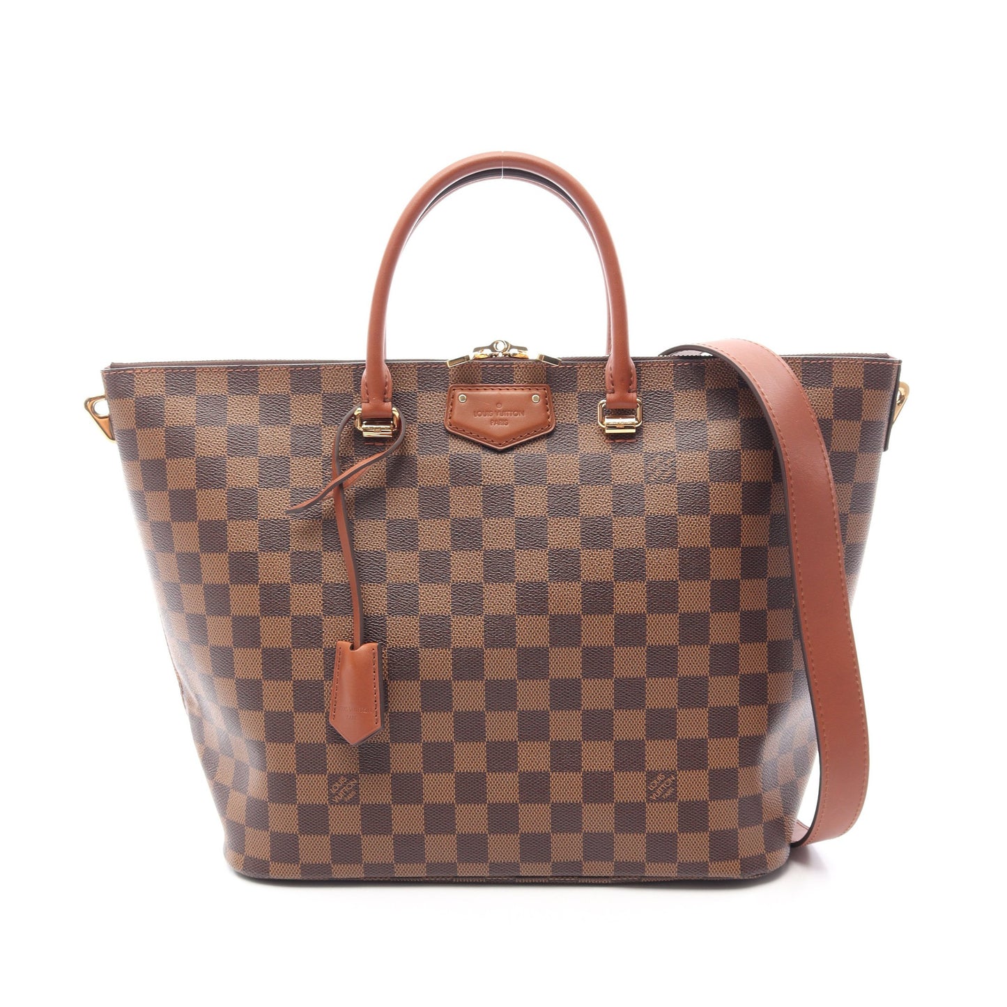 ベルモント ダミエエベヌ 2WAY ハンドバッグ トートバッグ PVC レザー ブラウン ルイヴィトン バッグ LOUIS VUITTON