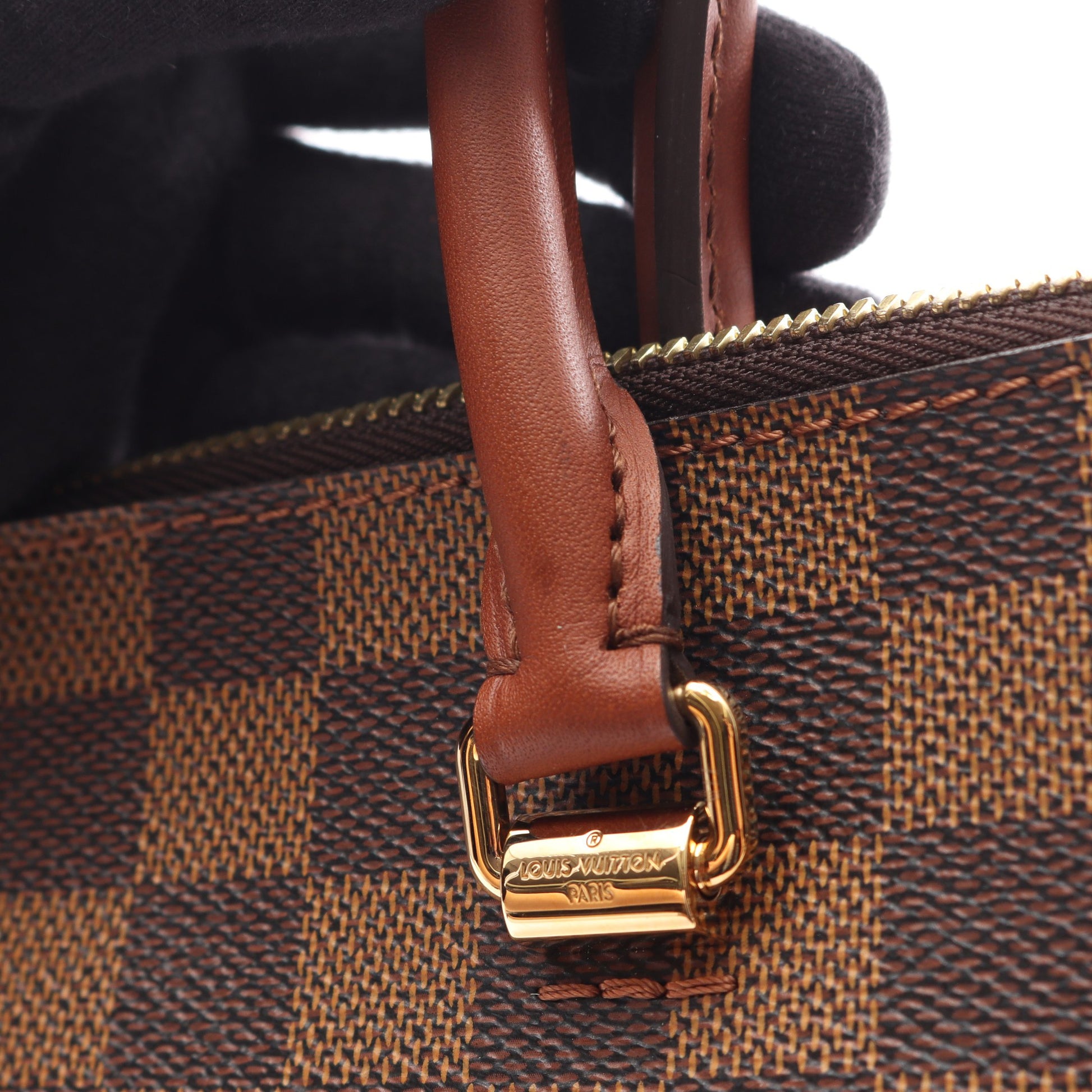 ベルモント ダミエエベヌ 2WAY ハンドバッグ トートバッグ PVC レザー ブラウン ルイヴィトン バッグ LOUIS VUITTON