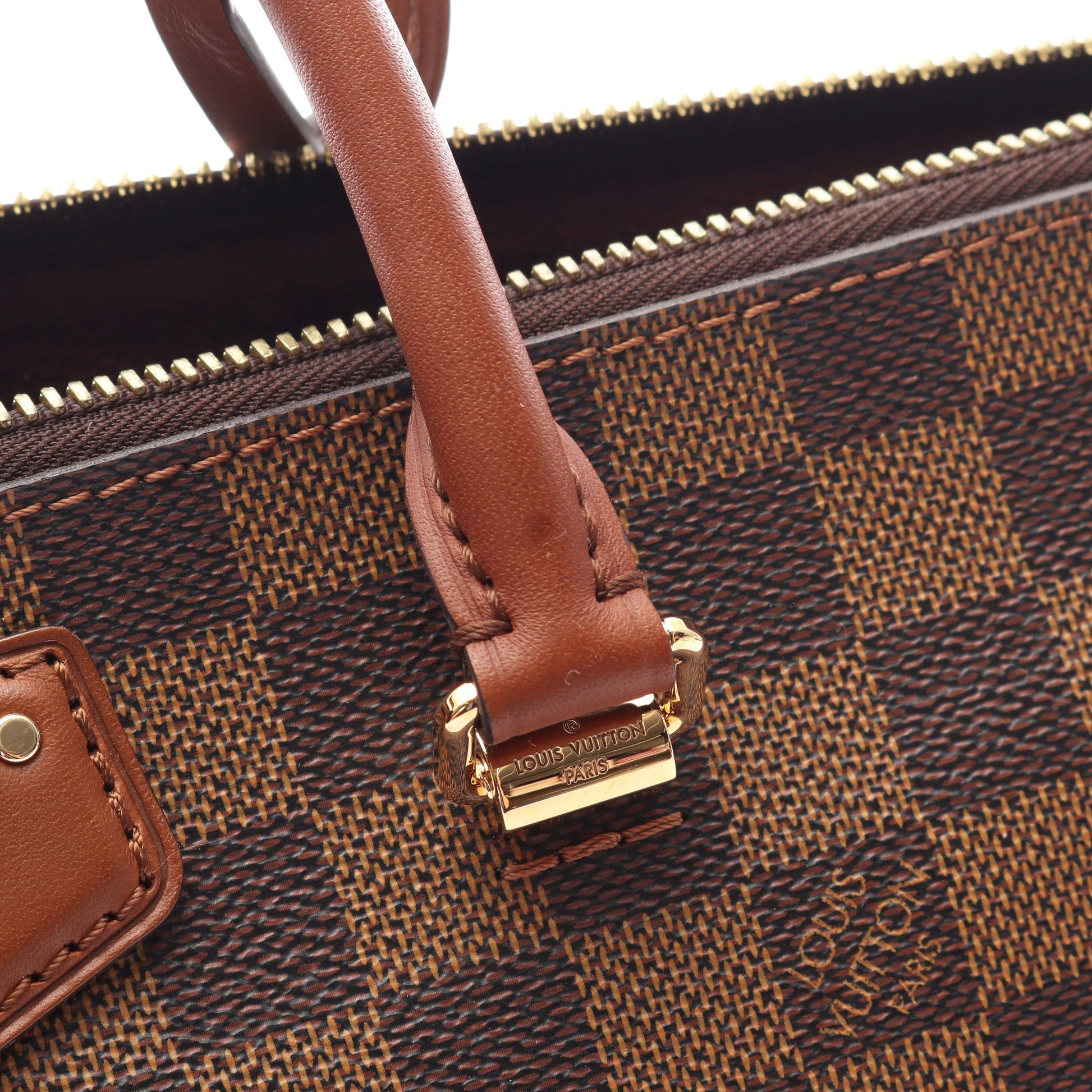 ベルモント ダミエエベヌ 2WAY ハンドバッグ トートバッグ PVC レザー ブラウン ルイヴィトン バッグ LOUIS VUITTON
