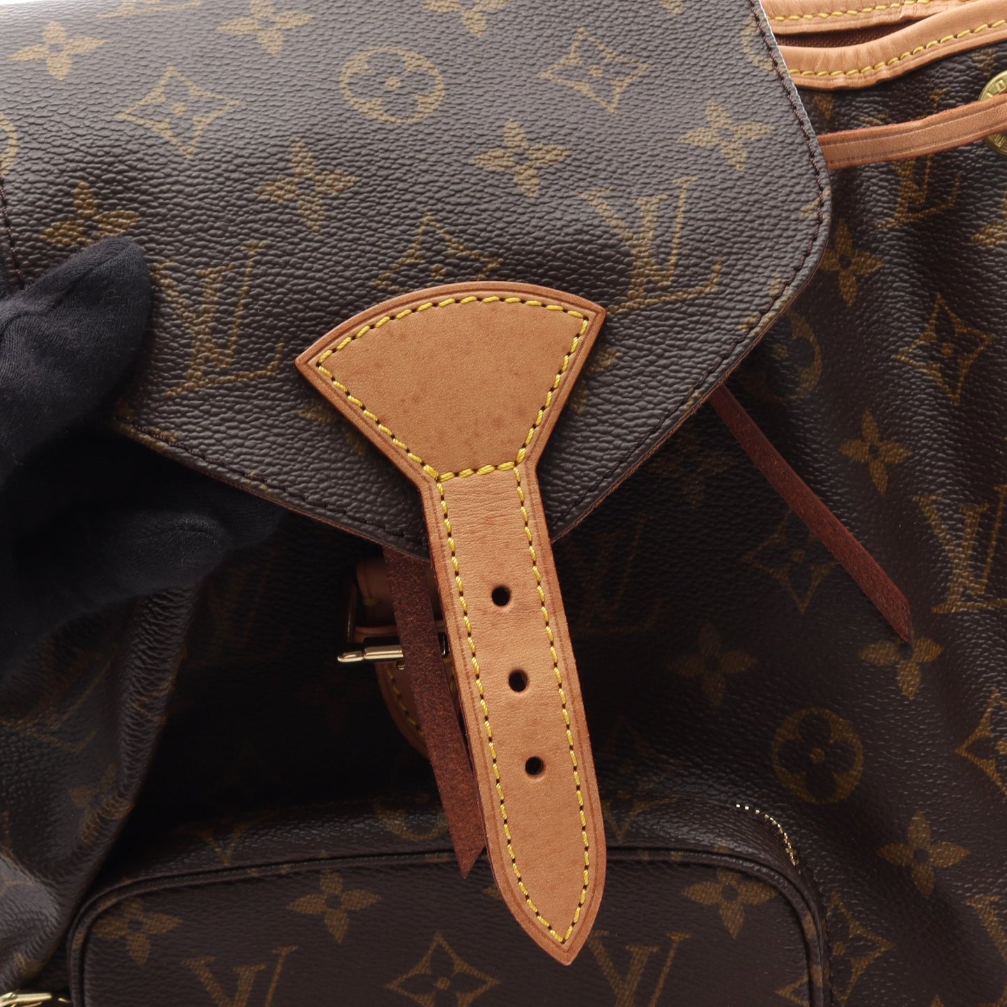 モンスリMM モノグラム バックパック リュックサック PVC レザー ブラウン ルイヴィトン バッグ LOUIS VUITTON