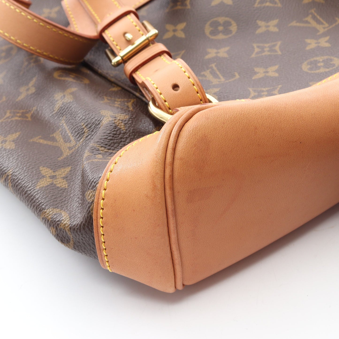 モンスリMM モノグラム バックパック リュックサック PVC レザー ブラウン ルイヴィトン バッグ LOUIS VUITTON