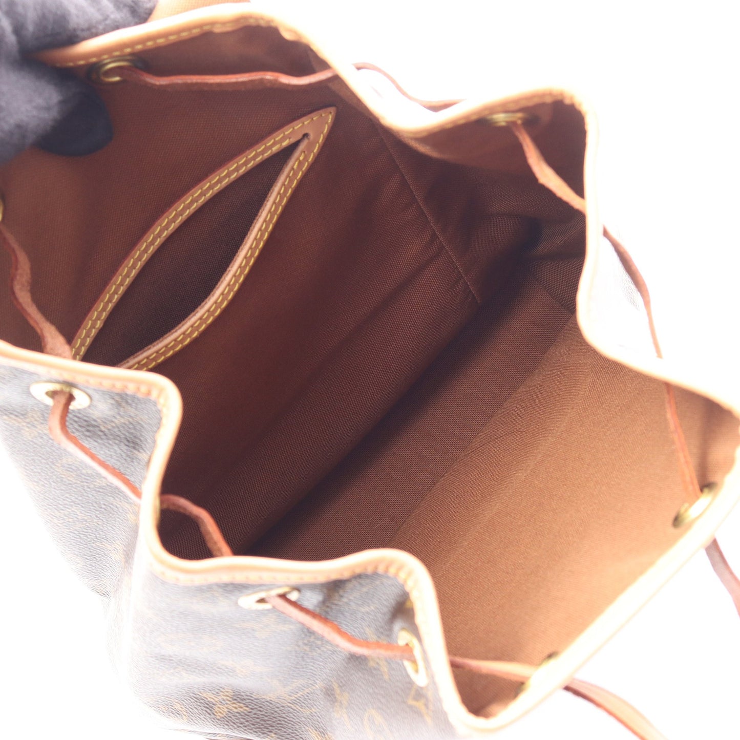 モンスリMM モノグラム バックパック リュックサック PVC レザー ブラウン ルイヴィトン バッグ LOUIS VUITTON