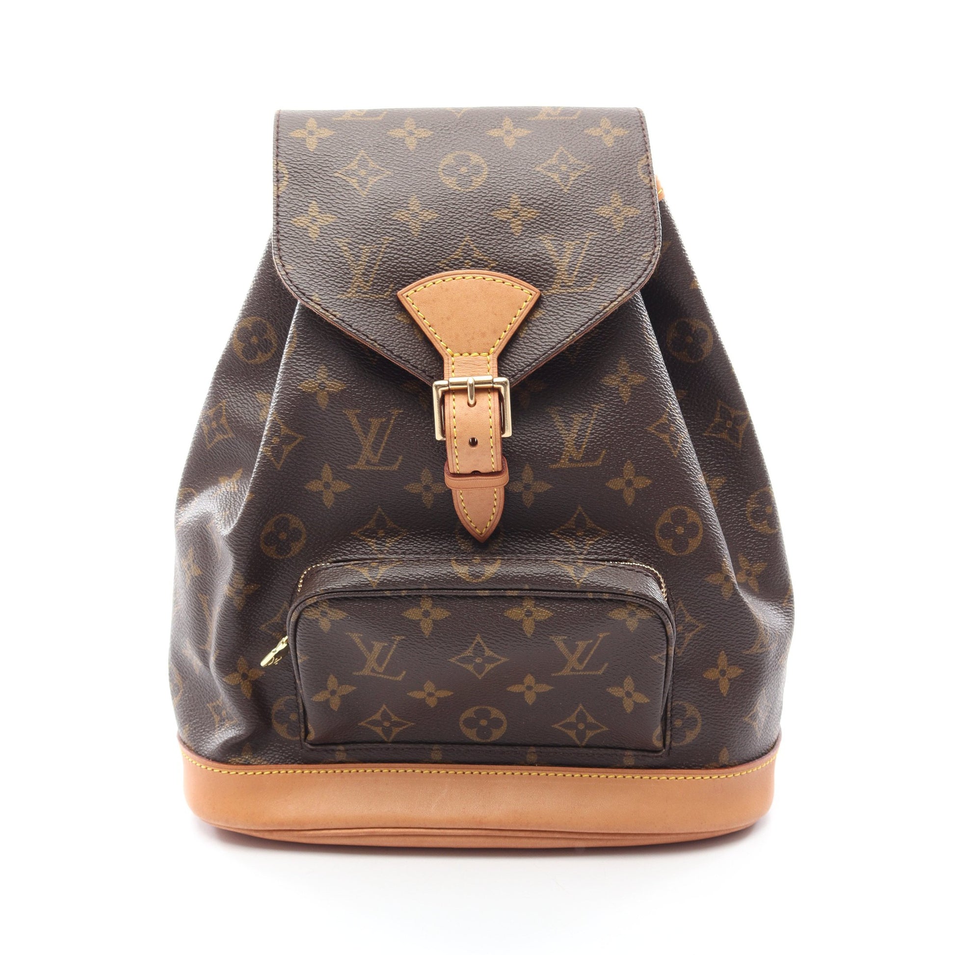 モンスリMM モノグラム バックパック リュックサック PVC レザー ブラウン ルイヴィトン バッグ LOUIS VUITTON