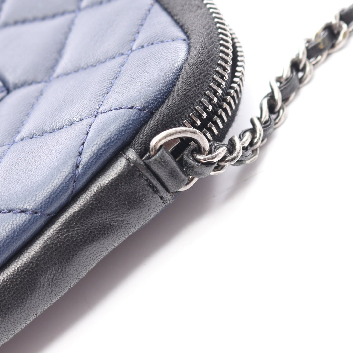 ガールシャネル チェーンショルダーバッグ ラムスキン ネイビー ブラック シルバー金具 シャネル バッグ CHANEL