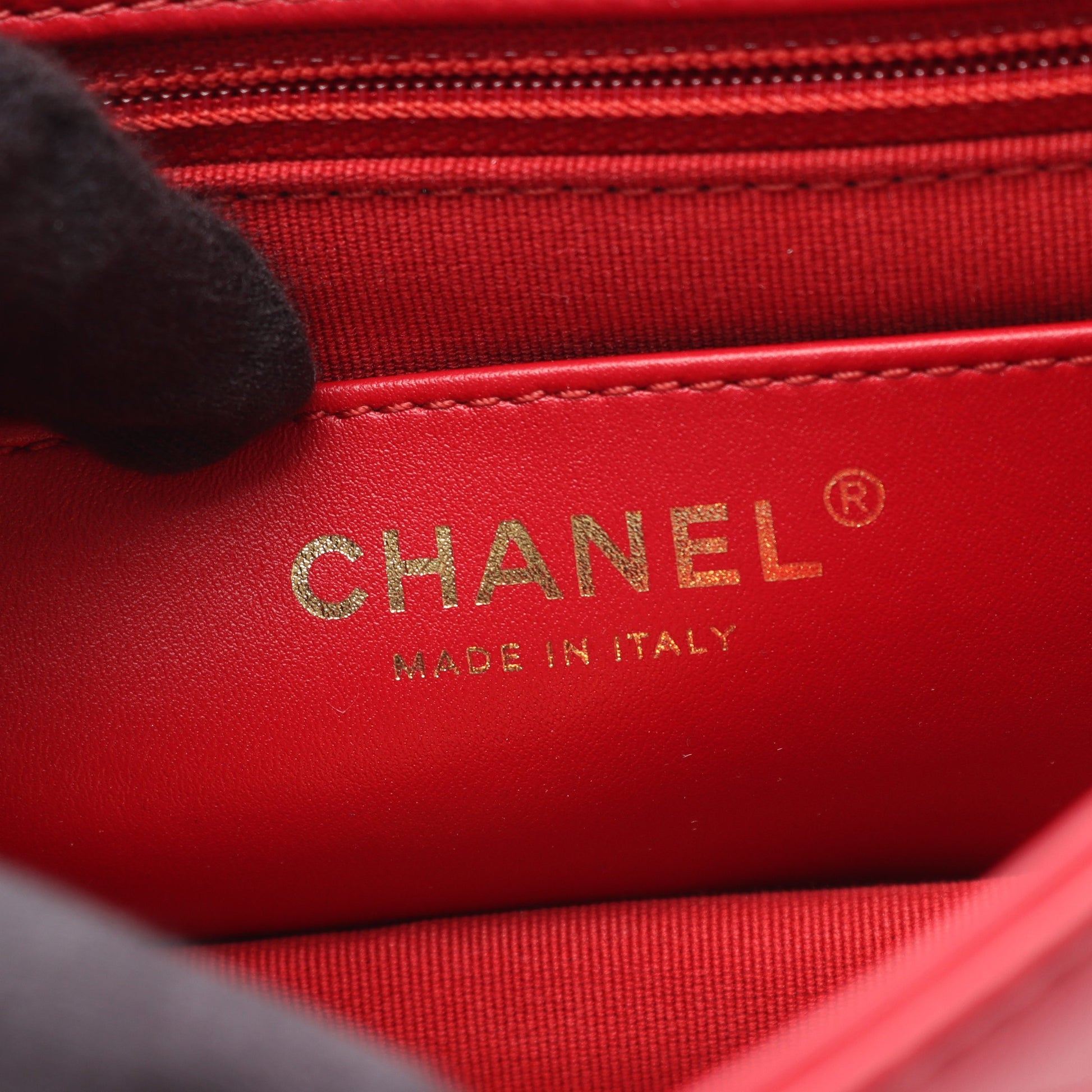 マトラッセ チェーンショルダーバッグ ラムスキン レッド ゴールド金具 シャネル バッグ CHANEL