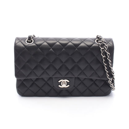 マトラッセ チェーンショルダーバッグ ラムスキン ブラック シルバー金具 シャネル バッグ CHANEL