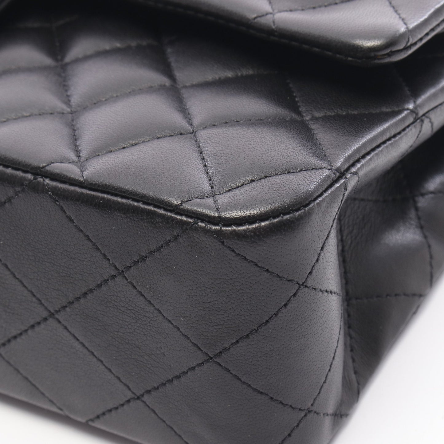 マトラッセ チェーンショルダーバッグ ラムスキン ブラック シルバー金具 シャネル バッグ CHANEL
