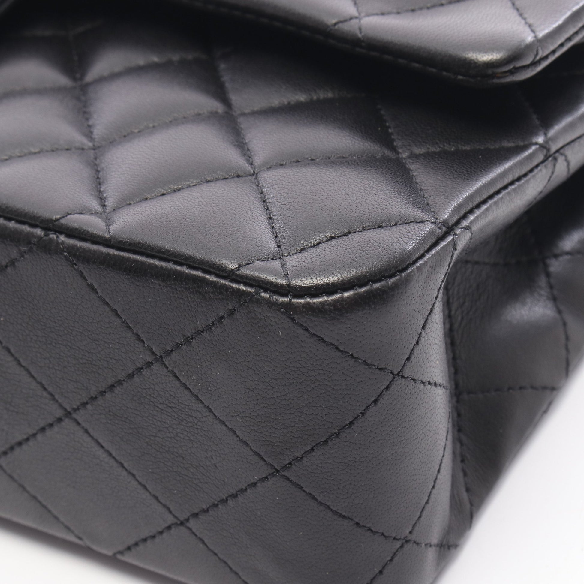 マトラッセ チェーンショルダーバッグ ラムスキン ブラック シルバー金具 シャネル バッグ CHANEL