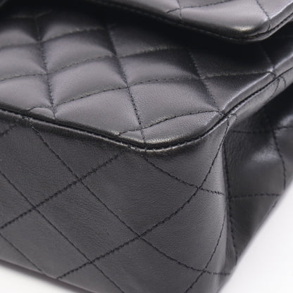 マトラッセ チェーンショルダーバッグ ラムスキン ブラック シルバー金具 シャネル バッグ CHANEL