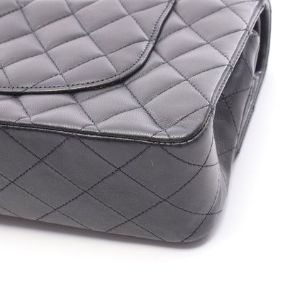 マトラッセ チェーンショルダーバッグ ラムスキン ブラック シルバー金具 シャネル バッグ CHANEL