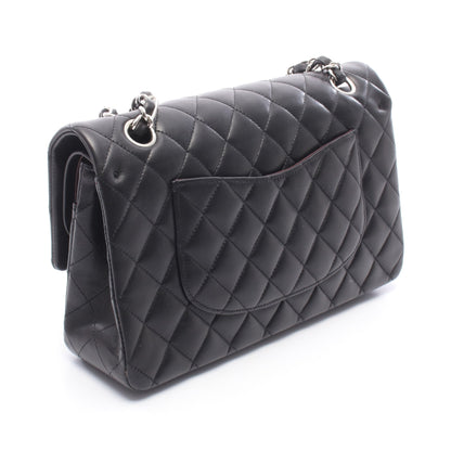 マトラッセ チェーンショルダーバッグ ラムスキン ブラック シルバー金具 シャネル バッグ CHANEL