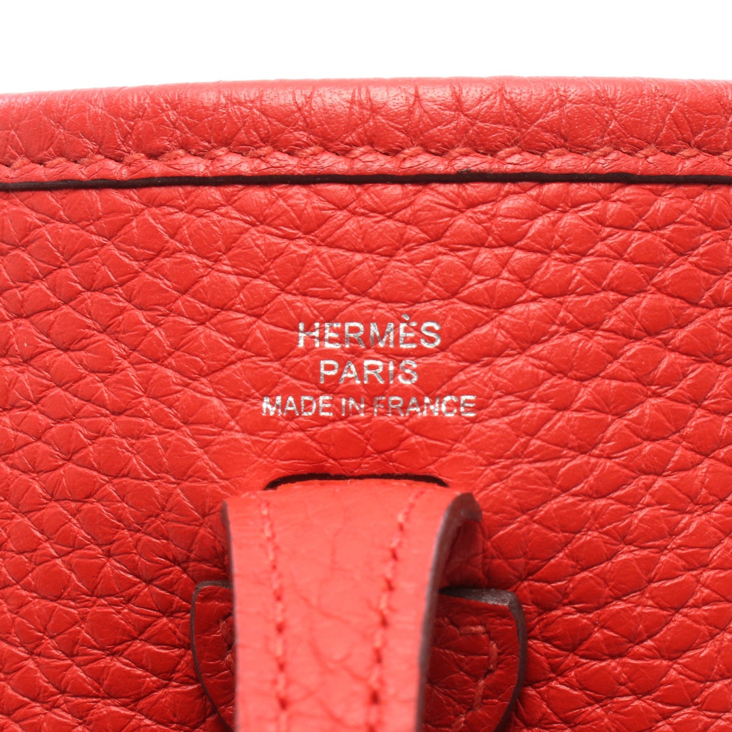 エヴリンTPM ルージュクー ショルダーバッグ トリヨンクレマンス レッド シルバー金具 D刻印 エルメス バッグ HERMES
