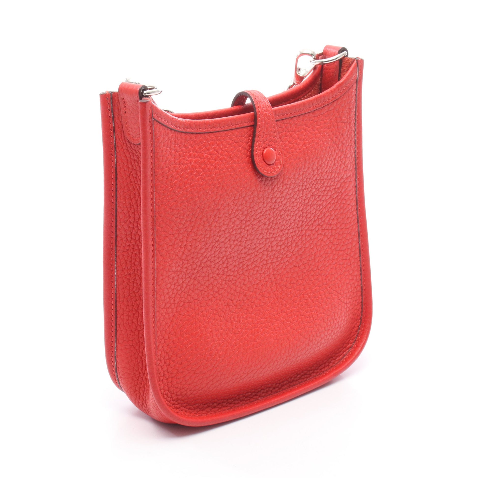エヴリンTPM ルージュクー ショルダーバッグ トリヨンクレマンス レッド シルバー金具 D刻印 エルメス バッグ HERMES