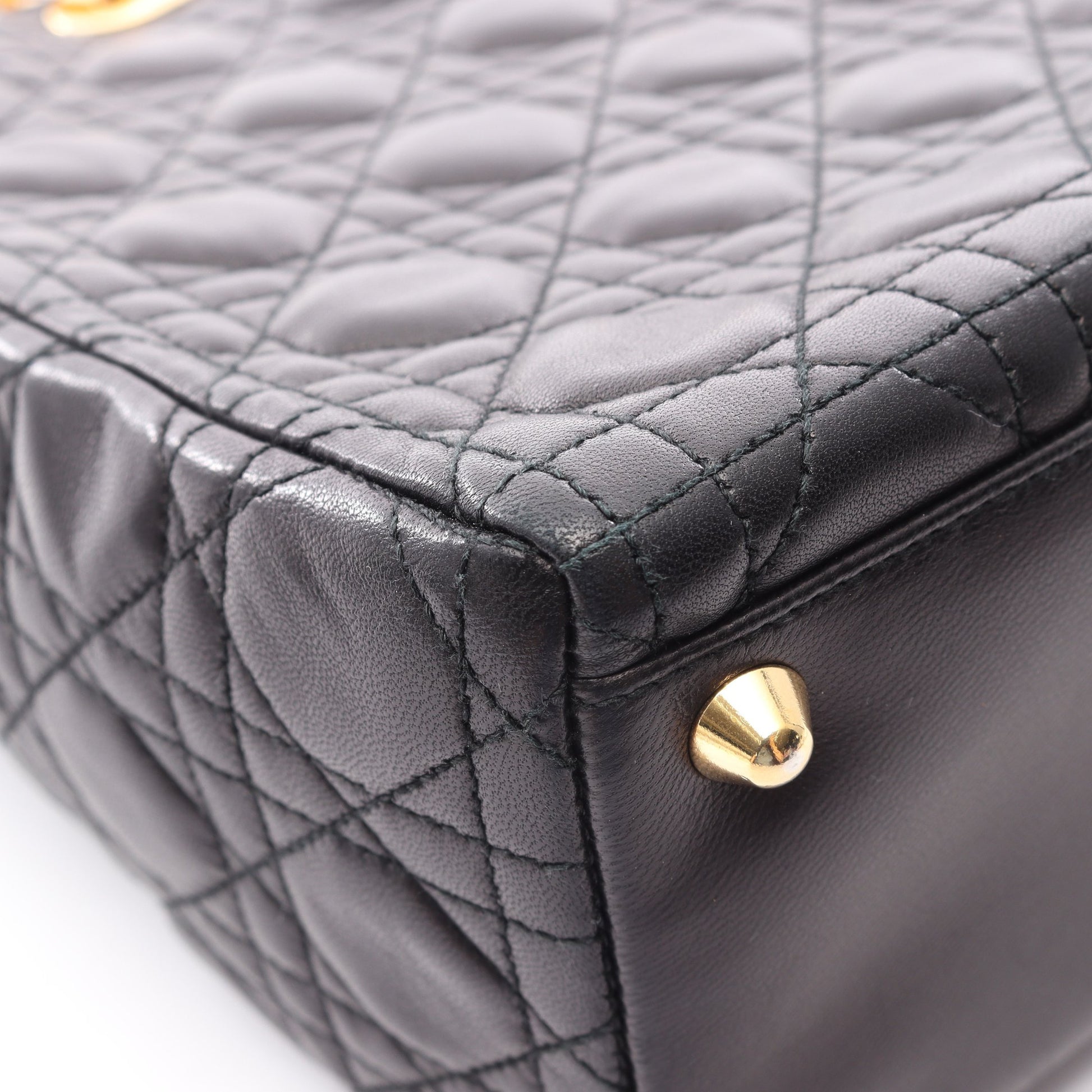 レディディオール ラージ 2WAY ハンドバッグ レザー ブラック クリスチャンディオール バッグ Christian Dior