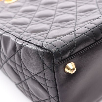レディディオール ラージ 2WAY ハンドバッグ レザー ブラック クリスチャンディオール バッグ Christian Dior