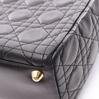 レディディオール ラージ 2WAY ハンドバッグ レザー ブラック クリスチャンディオール バッグ Christian Dior