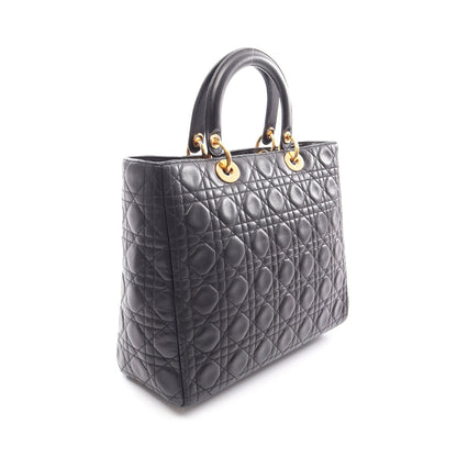 レディディオール ラージ 2WAY ハンドバッグ レザー ブラック クリスチャンディオール バッグ Christian Dior