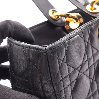 レディディオール ラージ 2WAY ハンドバッグ レザー ブラック クリスチャンディオール バッグ Christian Dior