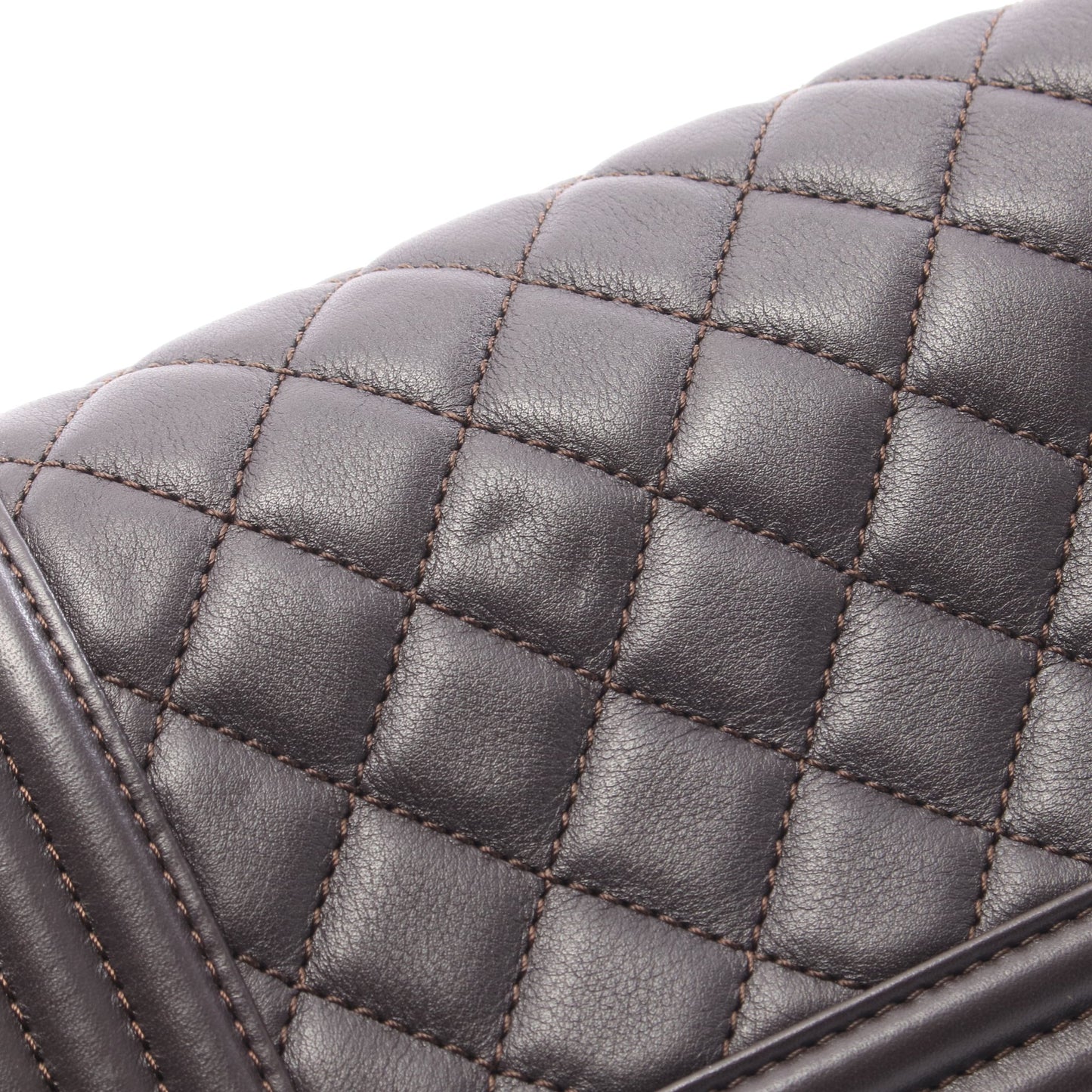ボーイシャネル スモール チェーンショルダーバッグ レザー ダークブラウン ゴールド金具 シャネル バッグ CHANEL