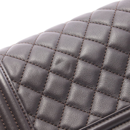 ボーイシャネル スモール チェーンショルダーバッグ レザー ダークブラウン ゴールド金具 シャネル バッグ CHANEL