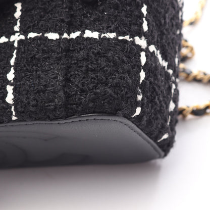 ココマーク バニティ ショルダーバッグ ツイード レザー ブラック ホワイト ゴールド金具 シャネル バッグ CHANEL