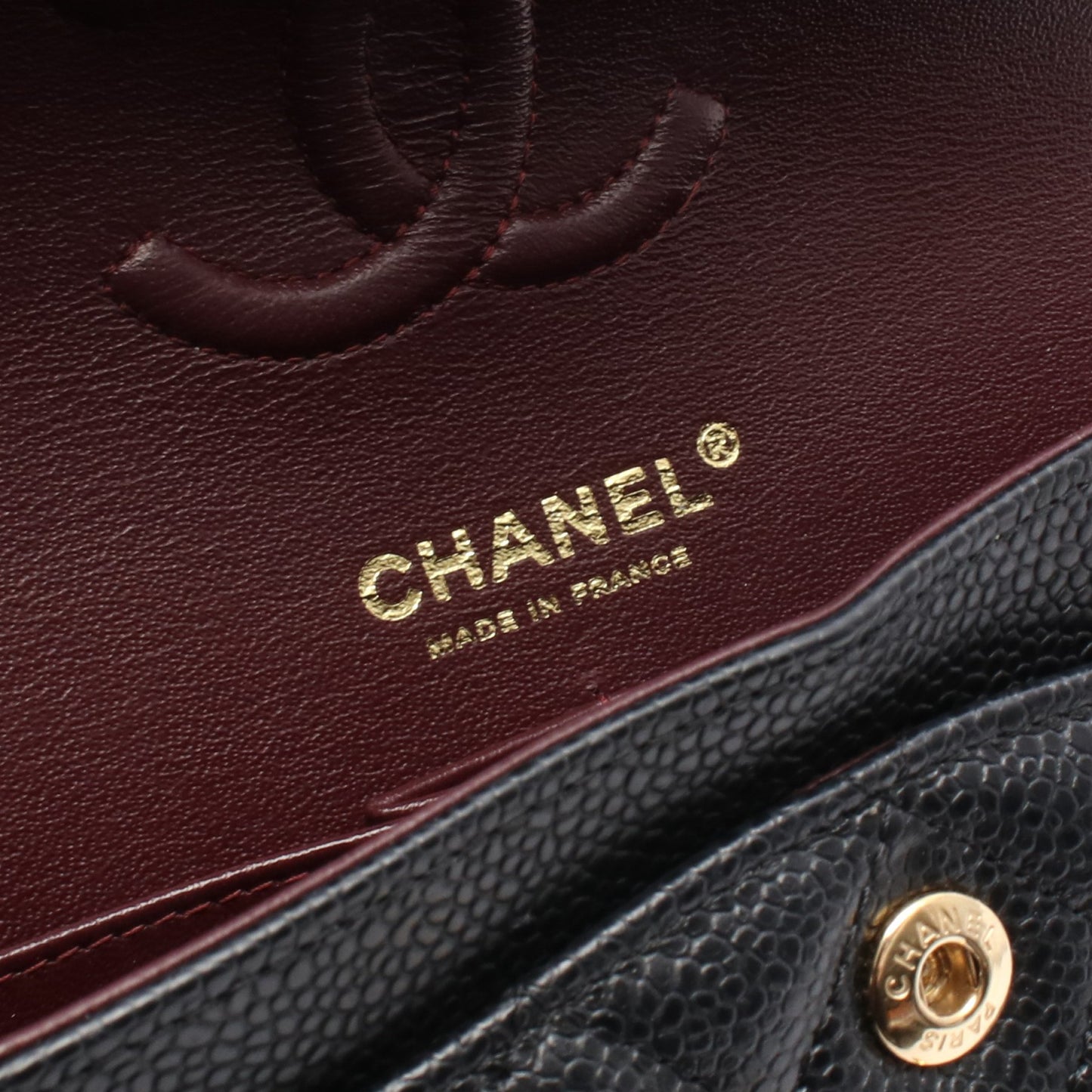 マトラッセ Wフラップ Wチェーンショルダーバッグ キャビアスキン ブラック ゴールド金具 シャネル バッグ CHANEL