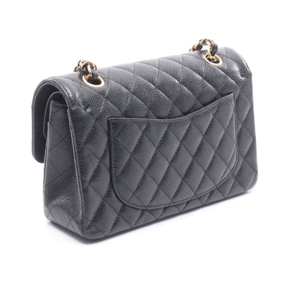 マトラッセ Wフラップ Wチェーンショルダーバッグ キャビアスキン ブラック ゴールド金具 シャネル バッグ CHANEL