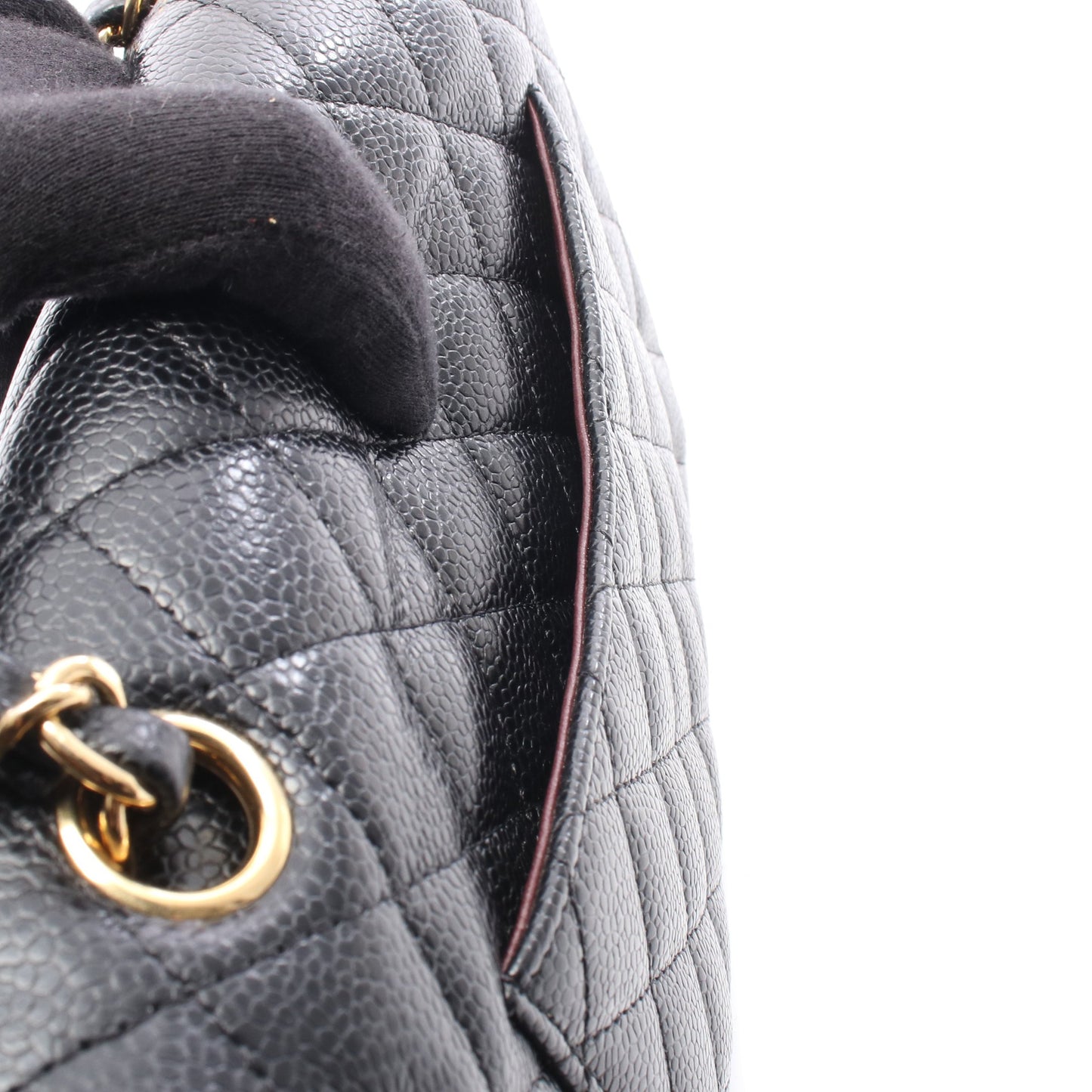 マトラッセ Wフラップ Wチェーンショルダーバッグ キャビアスキン ブラック ゴールド金具 シャネル バッグ CHANEL