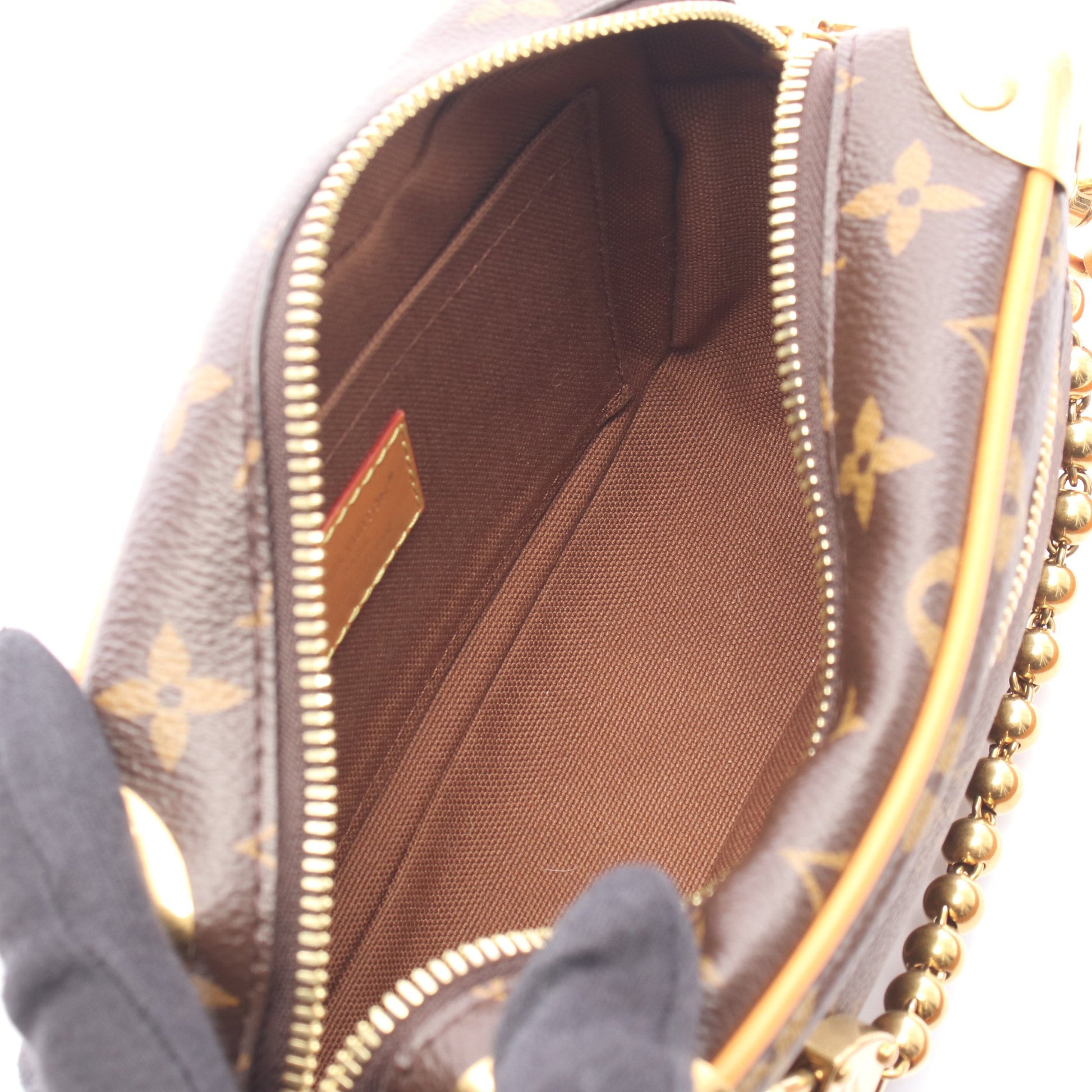 ミニソフトトランク モノグラムアーカイヴ ショルダーバッグ PVC レザー ブラウン ルイヴィトン バッグ LOUIS VUITTON