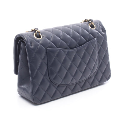 マトラッセ Wフラップ Wチェーンショルダーバッグ ラムスキン ネイビー ゴールド金具 シャネル バッグ CHANEL
