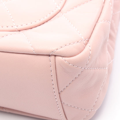 マトラッセ スモールフラップ チェーンショルダーバッグ ラムスキン ピンク ゴールド金具 シャネル バッグ CHANEL