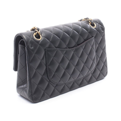 マトラッセ Wフラップ Wチェーンショルダーバッグ ラムスキン ブラック ゴールド金具 シャネル バッグ CHANEL