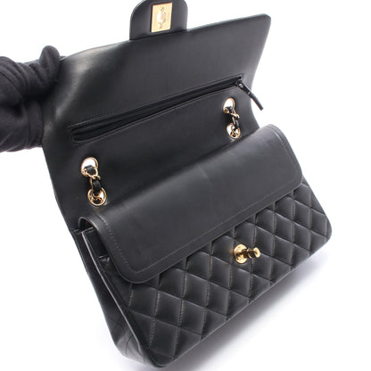 マトラッセ Wフラップ Wチェーンショルダーバッグ ラムスキン ブラック ゴールド金具 シャネル バッグ CHANEL