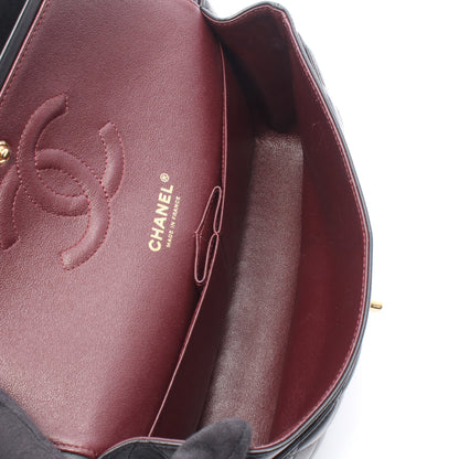 マトラッセ Wフラップ Wチェーンショルダーバッグ ラムスキン ブラック ゴールド金具 シャネル バッグ CHANEL