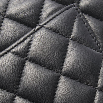 マトラッセ Wフラップ Wチェーンショルダーバッグ ラムスキン ブラック ゴールド金具 シャネル バッグ CHANEL