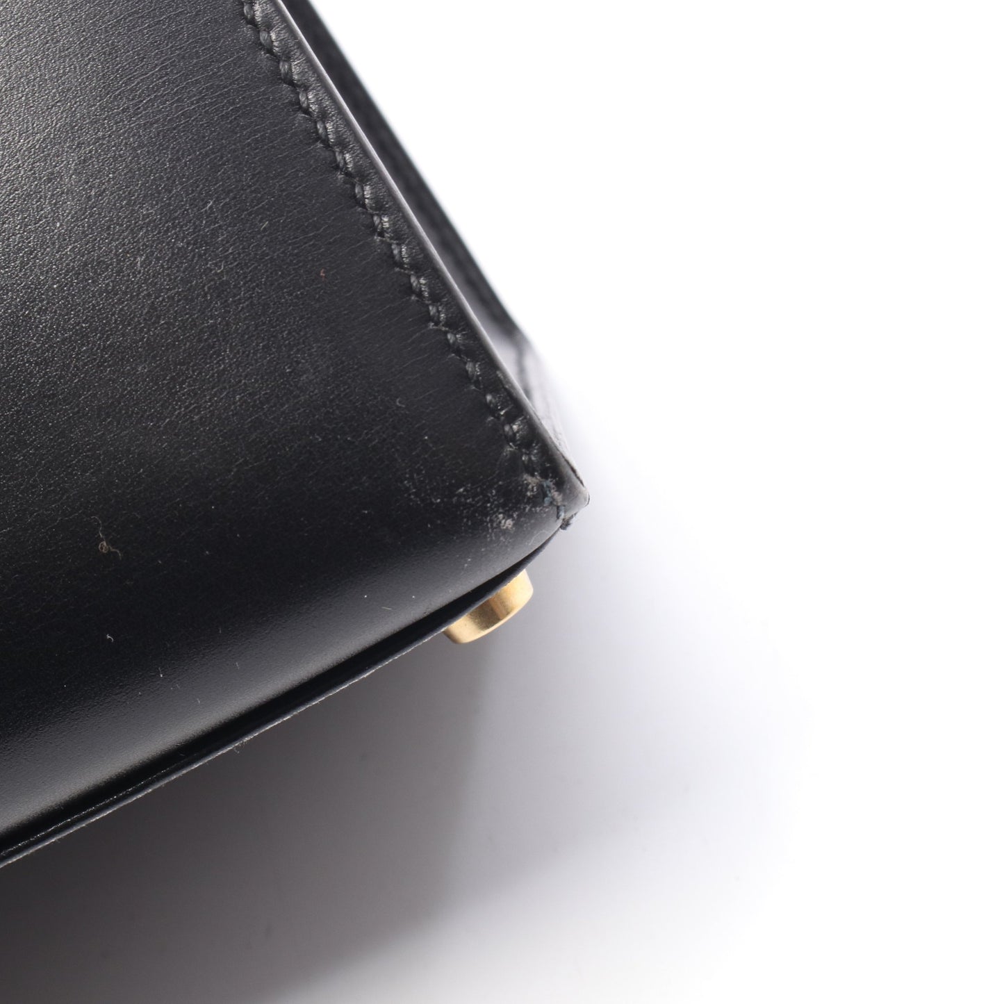 ケリー32 外縫い 2WAY ハンドバッグ ボックスカーフ ブラック ゴールド金具 ○A刻印 エルメス バッグ HERMES