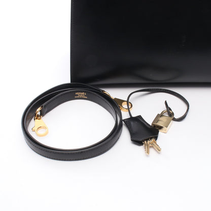 ケリー32 外縫い 2WAY ハンドバッグ ボックスカーフ ブラック ゴールド金具 ○A刻印 エルメス バッグ HERMES
