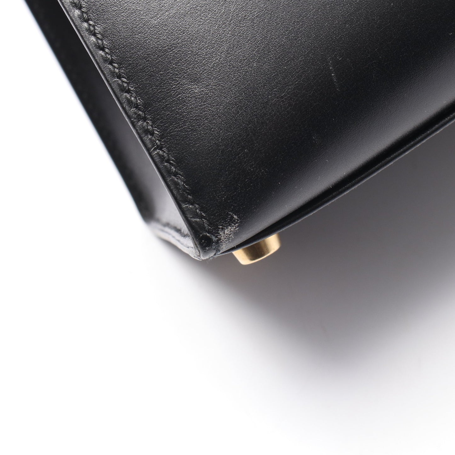 ケリー32 外縫い 2WAY ハンドバッグ ボックスカーフ ブラック ゴールド金具 ○A刻印 エルメス バッグ HERMES