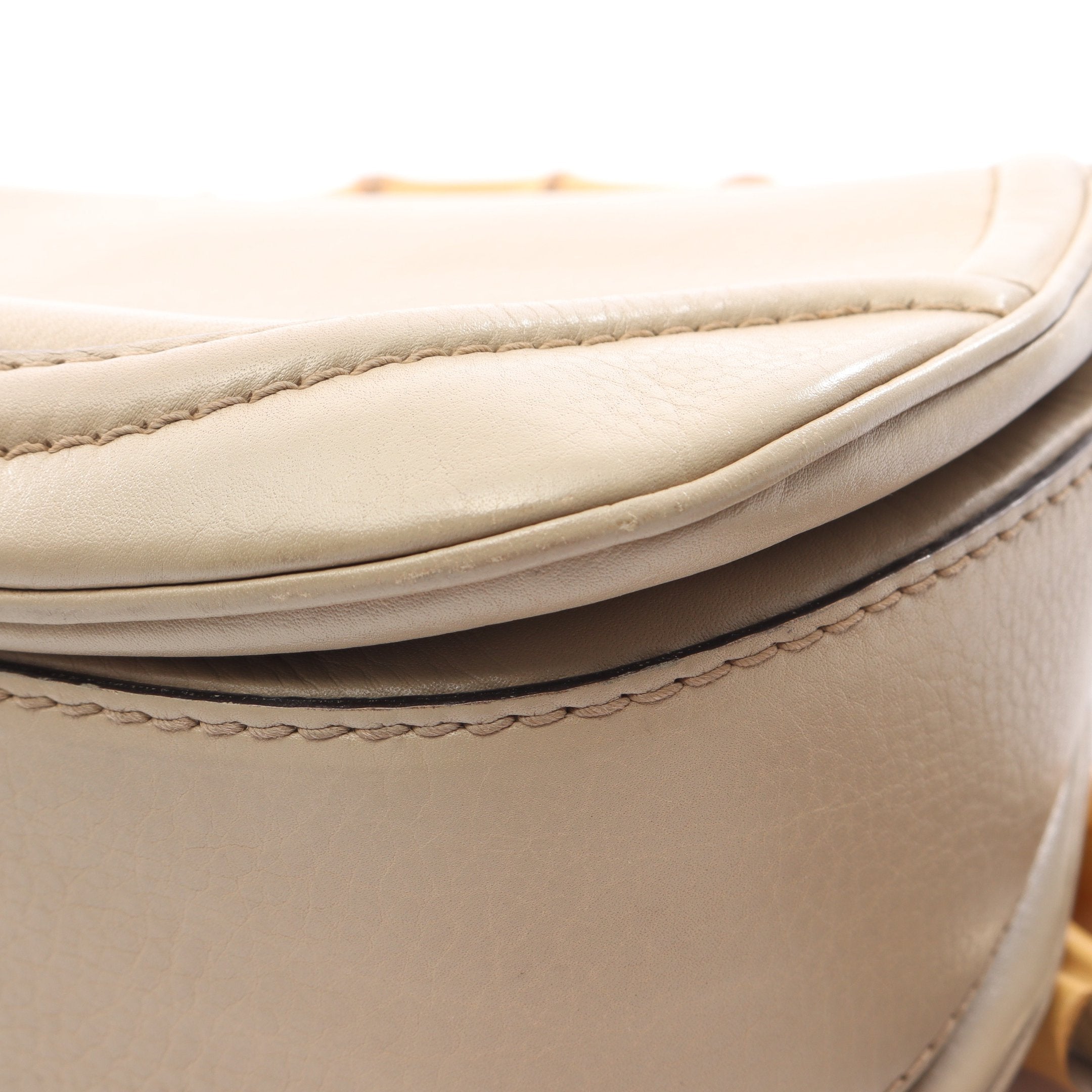 ニューバンブー 2WAY ハンドバッグ レザー ベージュ グッチ – RECLO