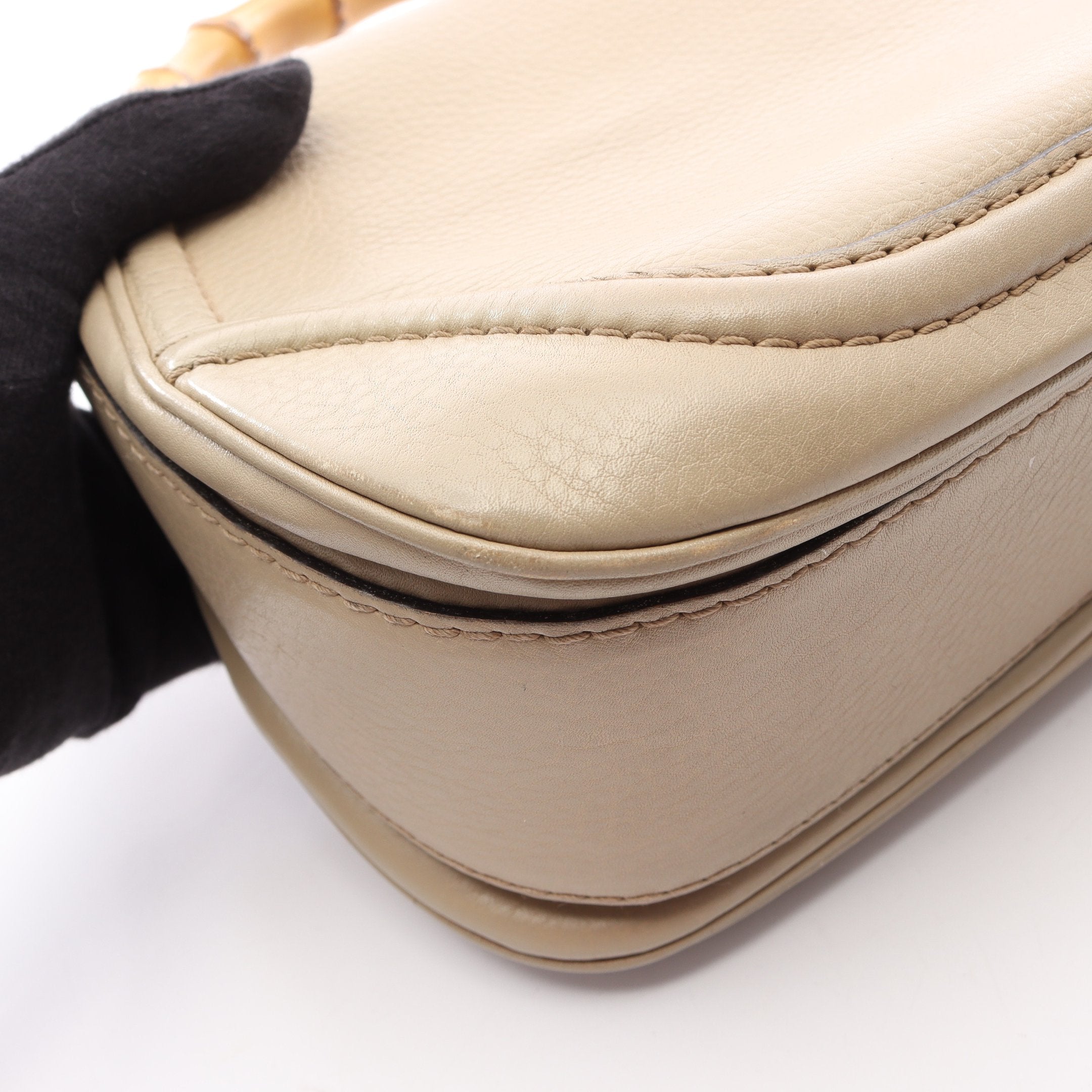 ニューバンブー 2WAY ハンドバッグ レザー ベージュ グッチ – RECLO