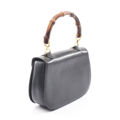 オールドグッチ バンブー 2WAY ハンドバッグ レザー ネイビー グッチ