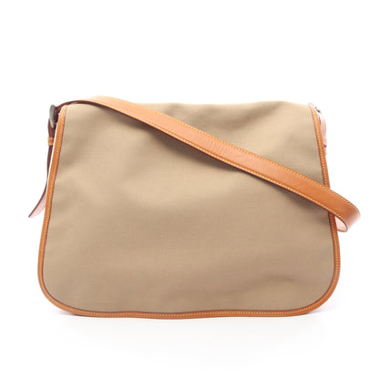 CANAPA SOFT ショルダーバッグ キャンバス レザー ベージュ ライトブラウン プラダ バッグ PRADA