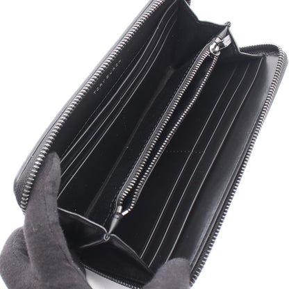 KIRA DIAMOND QUILT POWDER COATED ZIP CONTINENTAL WALLET ラウンドファスナー長財布 レザー ブラック トリーバーチ 財布・小物 TORY BURCH
