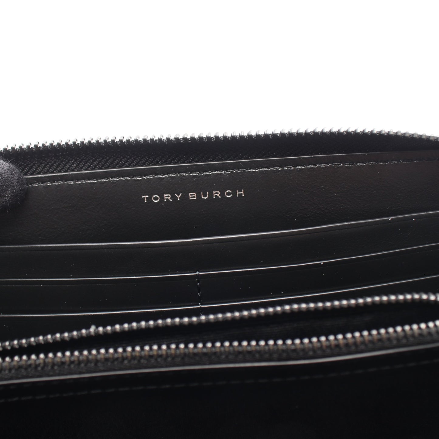 KIRA DIAMOND QUILT POWDER COATED ZIP CONTINENTAL WALLET ラウンドファスナー長財布 レザー ブラック トリーバーチ 財布・小物 TORY BURCH